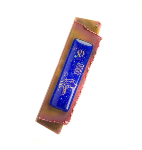 gary rosenthal bar mitzvah mezuzah with blue glass
