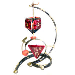 gary rosenthal red glass and copper bat mitzvah dreidel
