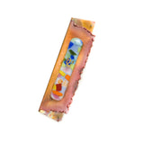 gary rosenthal small copper folded mezuzah with colorful fused glass