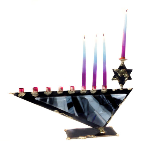 gary rosenthal modern grey menorah