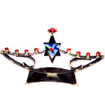 gary rosenthal simple curved colorful menorah
