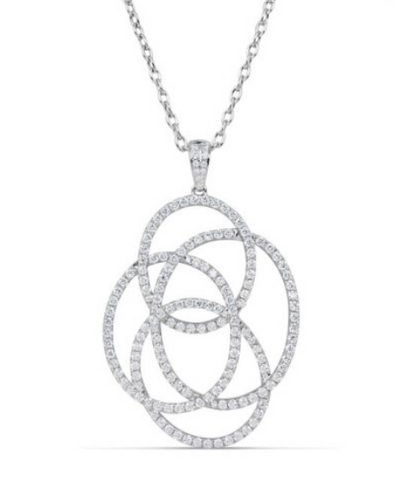 white gold diamond swirl pendant