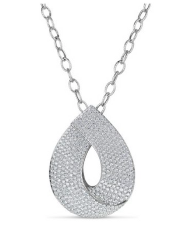 white gold diamond pave pendant