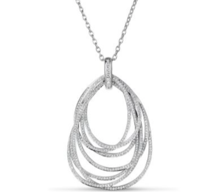 white gold overlapping diamond pendant