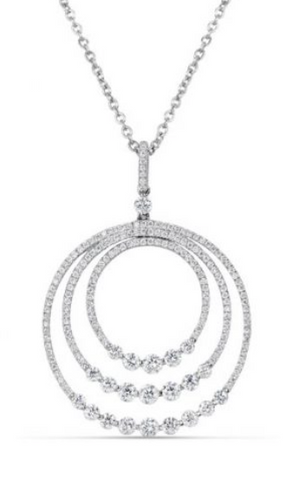 white gold diamond circle pendant