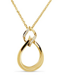 yellow gold diamond drop pendant