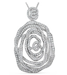 white gold diamond overlap pendant