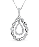 white gold diamond swirled pendant