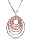 rose gold multi row diamond pendant