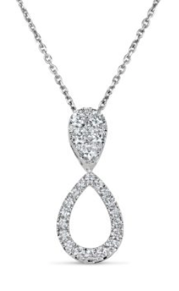 white gold diamond drop pendant