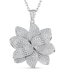 white gold diamond flower pendant