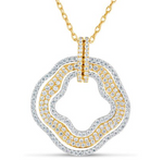 white gold and yellow gold diamond pendant