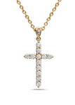 yellow gold diamond cross pendant