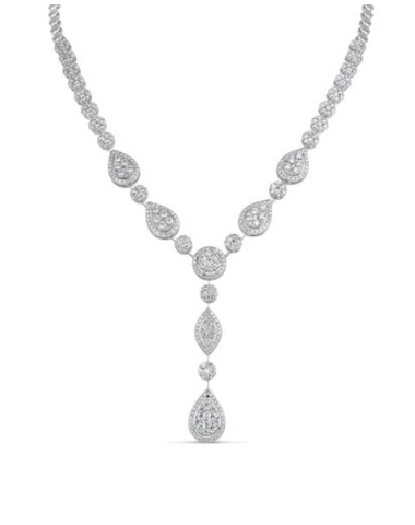 white gold diamond statement necklace