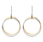 white gold and yellow gold diamond circle earrings 