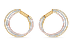tri color diamond fashion earrings