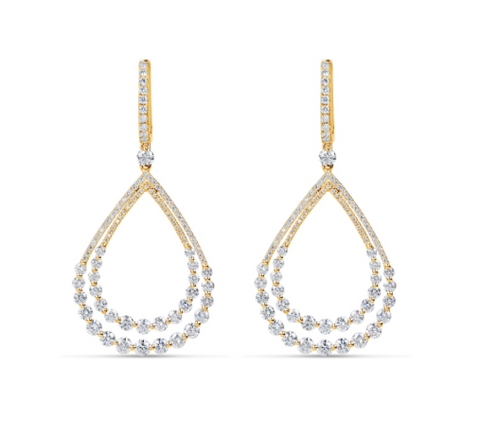 yellow gold diamond drop earrings