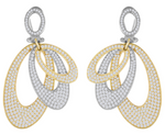 two tone diamond fashion earrings