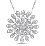 white gold diamond statement pendant