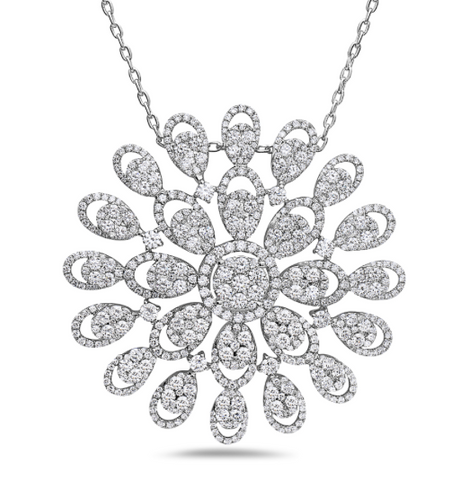 white gold diamond statement pendant