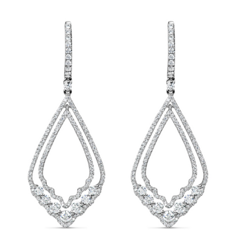 white gold diamond fashion drop earrings