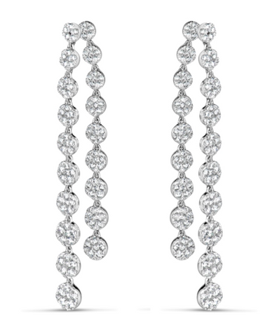 white gold diamond dangling earrings