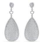 white gold diamond pave drop earrings