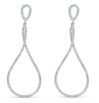 white gold diamond twist drop earrings