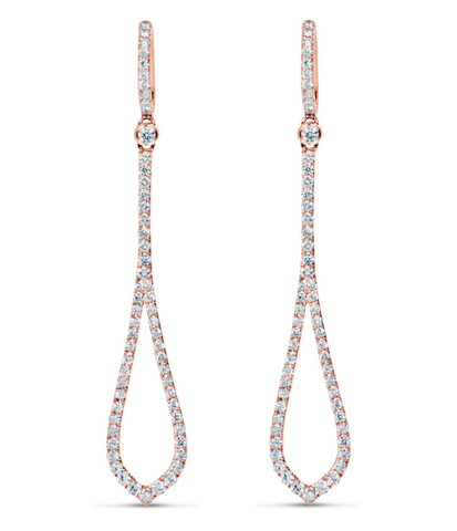 rose gold fashion dangle diamond earrings