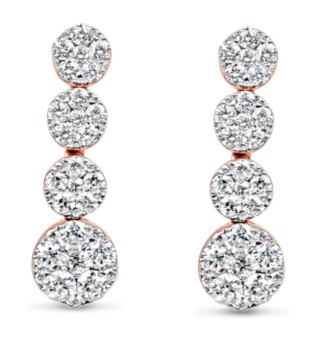 rose gold diamond journey earrings