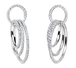 white gold diamond loop drop earrings