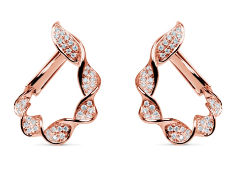rose gold diamond fashion earrings