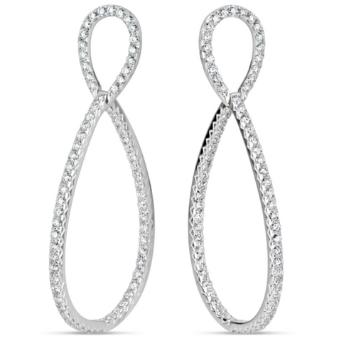 white gold diamond dangle earrings