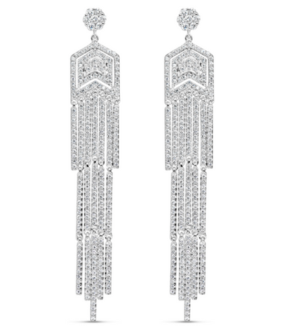 white gold diamond chandelier earrings
