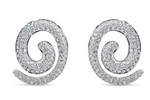 white gold diamond cluster stud earrings with halo