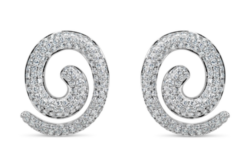 white gold diamond cluster stud earrings with halo