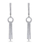 white gold diamond tassel earrings