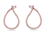 rose gold diamond tear drop earrings