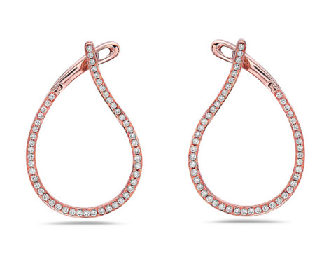 rose gold diamond tear drop earrings