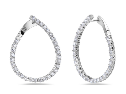 18kt White Gold Diamond Wrap Around Earrings (2.45 ctw)