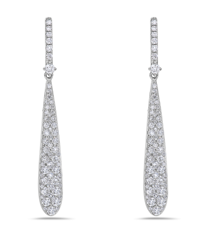 white gold diamond drop earrings