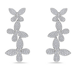 white gold diamond butterfly dangle earrings