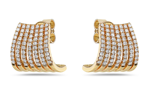 yellow gold diamond ear cuff earrings
