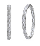 white gold diamond pave hoop earrings