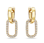 yellow gold diamond link drop earrings