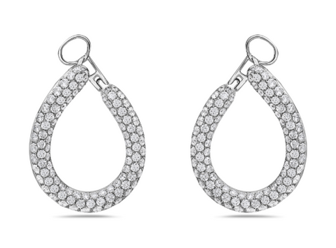 white gold diamond pavé wrap around earrings