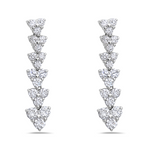 white gold diamond cluster drop earrings