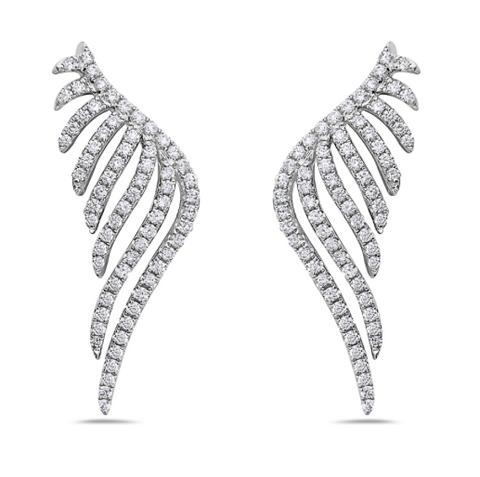 white gold diamond ear cuff earrings