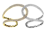 18kt Two Tone Diamond Twisted Cuff Bracelet (2.70 ctw)