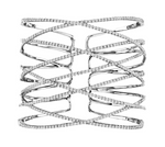 white gold multi row diamond cuff bracelet